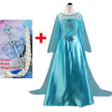 Fever Green elsa costumes summer girls dress kids cosplay party dresses princess anna congelados vestidos children clothing