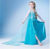 Fever Elsa Dresses Girl Cosplay Costume Snow Queen Princess Girl Dress Kids Party Clothing Fantasia Infantis Vestido Menina 3-9Y