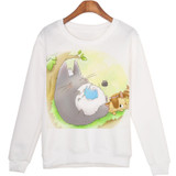 Fevengetoll 2017 Sweatshirts Kawaii Pullovers Moleton New Cute Totoro Hoodies Winter sudaderas mujer WMH35