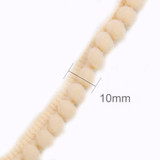 FENGRISE Pom Pom Trim Ball 5 Yards 10 mm MINI Pearl Pompom Fringe Ribbon Sewing Lace Kintted Fabric Handmade Craft Accessories