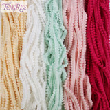 FENGRISE Pom Pom Trim Ball 5 Yards 10 mm MINI Pearl Pompom Fringe Ribbon Sewing Lace Kintted Fabric Handmade Craft Accessories