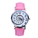 New Hot Sale Fashion watch CLAUDIA Women Swirl Pattern Leather Analog Quartz Wrist Watch Freeshipping clock Relogio Feminino
