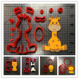 3D Printed Lion Zebra Giraffe Cookie Cutter Set