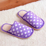New Home Slippers 2017 Winter Cotton Plush Warm Home Indoor Slipper Heart Printed Men Women Lovers Floor Soft Slippers Shoes