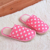 New Home Slippers 2017 Winter Cotton Plush Warm Home Indoor Slipper Heart Printed Men Women Lovers Floor Soft Slippers Shoes