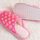 New Home Slippers 2017 Winter Cotton Plush Warm Home Indoor Slipper Heart Printed Men Women Lovers Floor Soft Slippers Shoes