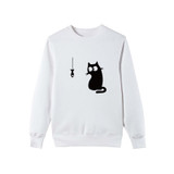 New Harajuku Women Hoodies Sweatshirts Cat And Fish Printed Casual Pullover Women Autumn Winter Fleece Sweatshirts Tops