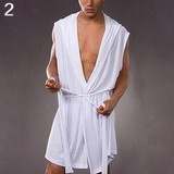 NEW GOODS NEW ITEMS Fashion Men Sexy Summer Sleeveless Sleepwear Robe Hooded Bathrobe Casual Pajamas NEW GOODS NEW ITEMS Fashion Men Sexy Summer Sleeveless Sleepwear Robe Hooded Bathrobe Casual Pajamas