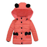 NEW Girls Winter Coat Baby Girls Jacket Warm Outerwear Children Coat fashion Dot Children Clothing Girls Clothes Hooded jacket