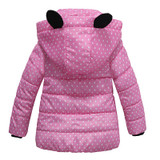 NEW Girls Winter Coat Baby Girls Jacket Warm Outerwear Children Coat fashion Dot Children Clothing Girls Clothes Hooded jacket