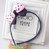 New Girls Lovely Bow Dot Pattern Hair Band Girls Hair Accessories Korean Dots Ribbon Bow Hair Bands For Children &Baby