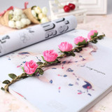 New Girls Hair Accessories Azaleas Flowers Headband Hair Wreath Festival Wedding Floral Garland Hair Band Bride Elastic Headband