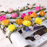 New Girls Hair Accessories Azaleas Flowers Headband Hair Wreath Festival Wedding Floral Garland Hair Band Bride Elastic Headband