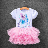 New Girls Dresses Vestidos Elsa Dress Kids Baby Snow Costume Children Clothing Summer Girl Lace Dress Princess Elsa Party Dress
