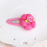 New Design Cute Beautiful Dot Flower Hairpins 6*3cm Girls Headwear Children Hair Clips Children Hair Accessories  Hairpins