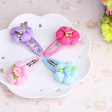New Design Cute Beautiful Dot Flower Hairpins 6*3cm Girls Headwear Children Hair Clips Children Hair Accessories  Hairpins