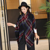New Design Big Plaid Size Fashion Printed  Women Scarf  Warm Cotton Long Thick Ladies Shawls Hijab Winter Wrap Female Scarves