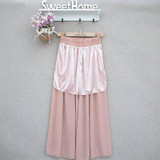 Summer Chiffon Wide Leg Pants Women Casual Solid Color Loose Elastic High Waist Trousers Elegant All Match Clothing Female