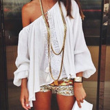 Summer Chiffon Tee Shirt Women Off Shoulder Blouse Casual Beach Crop Tank Tops Crochet Boho white Lace blouse Femme Blusas 2017 Summer Chiffon Tee Shirt Women Off Shoulder Blouse Casual Beach Crop Tank Tops Crochet Boho white Lace blouse Femme Blusas 2017