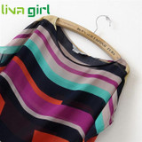 Summer Chiffon Shirt Women Fashion Short Sleeve Geometric Shirts Work Office Lady Loose Tops Loose Blouses Blusa Feminine Dec30