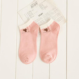 Summer CAT Warm comfortable cotton bamboo fiber girl women's socks ankle low female invisible color girl boy hosier 1pair=2pcs