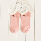 Summer CAT Warm comfortable cotton bamboo fiber girl women's socks ankle low female invisible color girl boy hosier 1pair=2pcs