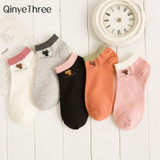 Summer CAT Warm comfortable cotton bamboo fiber girl women's socks ankle low female invisible color girl boy hosier 1pair=2pcs