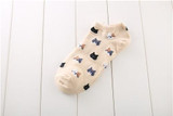 Summer CAT Warm comfortable cotton bamboo fiber girl women's socks ankle low female invisible color girl boy hosier 1pair=2pcs