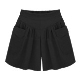 Summer Casual Loose Ladies Shorts Women High Waist Short Wide Leg Shorts Plus size 5XL