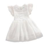Summer Baby Embroidery lace Dress Toddler Girls Baby Kids Lace Tulle Dress Floral Princess Tutu Dress 2-7 Years