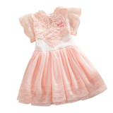 Summer Baby Embroidery lace Dress Toddler Girls Baby Kids Lace Tulle Dress Floral Princess Tutu Dress 2-7 Years