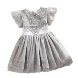 Summer Baby Embroidery lace Dress Toddler Girls Baby Kids Lace Tulle Dress Floral Princess Tutu Dress 2-7 Years