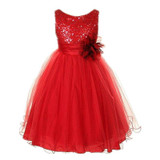 Summer Baby Dresses Girls Sequin Flower Bowknot Birthday Wedding Party Tutu Dress Girl