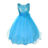 Summer Baby Dresses Girls Sequin Flower Bowknot Birthday Wedding Party Tutu Dress Girl