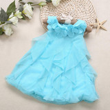 Summer Baby Dresses 2017 Girl Clothing Cute Flower Sleeveless Mesh Girls Birthday Party Dress Baby Tutu Princess Dresses