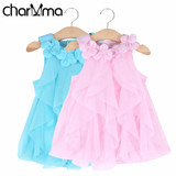 Summer Baby Dresses 2017 Girl Clothing Cute Flower Sleeveless Mesh Girls Birthday Party Dress Baby Tutu Princess Dresses