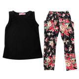 Summer Baby Clothing Sets For Girls Sleeveless Clothes Shirt + Floral Pants + Headband 3PCS Girl Outfits