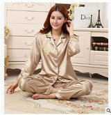 Summer autumn new couple silk pajamas sexy lovers' silk pajamas long sleeved pajama set married men women sleepwear loungewear Summer autumn new couple silk pajamas sexy lovers' silk pajamas long sleeved pajama set married men women sleepwear loungewear