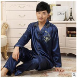 Summer autumn new couple silk pajamas sexy lovers' silk pajamas long sleeved pajama set married men women sleepwear loungewear Summer autumn new couple silk pajamas sexy lovers' silk pajamas long sleeved pajama set married men women sleepwear loungewear