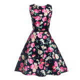 Summer Autumn Dresses Women 2018 Sexy Elegant Vintage A-line Short Audrey Hepburn Floral Print Party Dresses Female Vestidos
