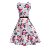 Summer Autumn Dresses Women 2018 Sexy Elegant Vintage A-line Short Audrey Hepburn Floral Print Party Dresses Female Vestidos