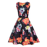 Summer Autumn Dresses Women 2018 Sexy Elegant Vintage A-line Short Audrey Hepburn Floral Print Party Dresses Female Vestidos