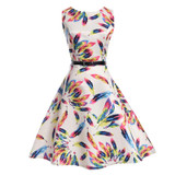 Summer Autumn Dresses Women 2018 Sexy Elegant Vintage A-line Short Audrey Hepburn Floral Print Party Dresses Female Vestidos