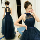 stock A-line Halter Tulle elegant  cheap bridesmaid dresses Wedding party dresses  robe de soiree stock A-line Halter Tulle elegant  cheap bridesmaid dresses Wedding party dresses  robe de soiree