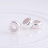 Sterling Silver Spacing Beads Polishing Smooth Beads Safety Mats Fits European Original Charm Bracelets DIY Jewelry Wholesale