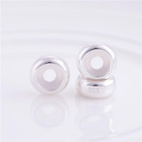 Sterling Silver Spacing Beads Polishing Smooth Beads Safety Mats Fits European Original Charm Bracelets DIY Jewelry Wholesale