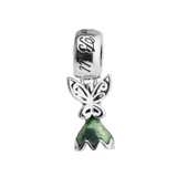 Sterling Silver Beads Tinker Bell's Dress Charms Green Elf Dress Beads Fit Original Bracelets Jewelry Making DIY Wholesale