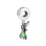 Sterling Silver Beads Tinker Bell's Dress Charms Green Elf Dress Beads Fit Original Bracelets Jewelry Making DIY Wholesale