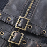 Steampunk Autumn Winter Men Coat with High Collar Gothic Punk Black Casual Long Coats Warm Overcoats