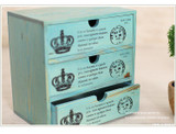 Staygold Zakka Multifunctional Mini Storage Cabinet Three Drawer Box Wood Craft Storage Box Small Parts Vintage Home Decor